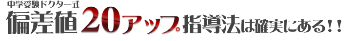 中学受験ドクター式 偏差値20アップ指導法は確実にある!!