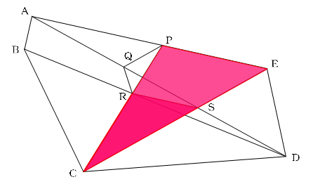 三角形ＣＲＳと三角形ＣＰＥも相似