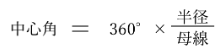 中心角＝360°×半径/母線