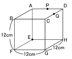 1辺12㎝の立方体の図