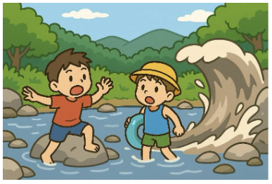 鉄砲水のイメージ