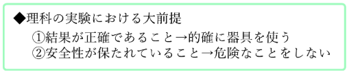 理科の実験における大前提について