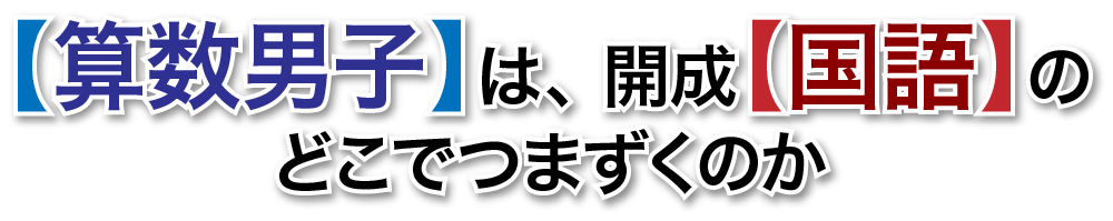 「算数男子」 は、 開成「国語」 の どこ でつまずくのか