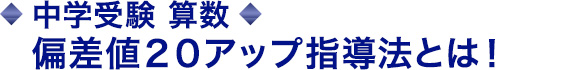 中学受験 算数　偏差値２０アップ指導法とは！