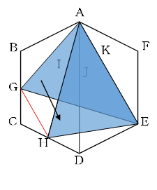 三角形ＡＥＧの面積と三角形ＡＥＨの面積は等しい