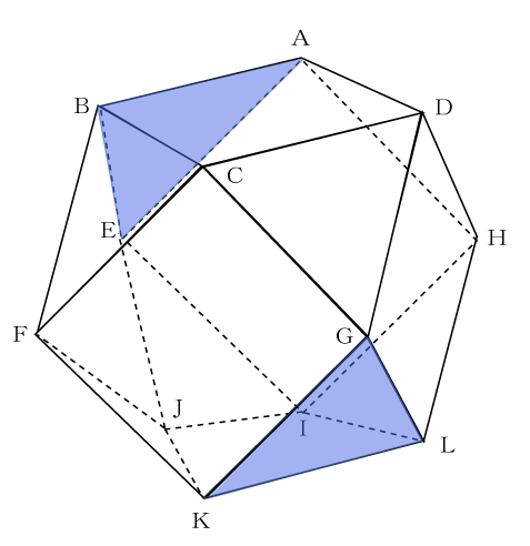 三角形ＡＢＥと並行な三角形ＧＬＫ