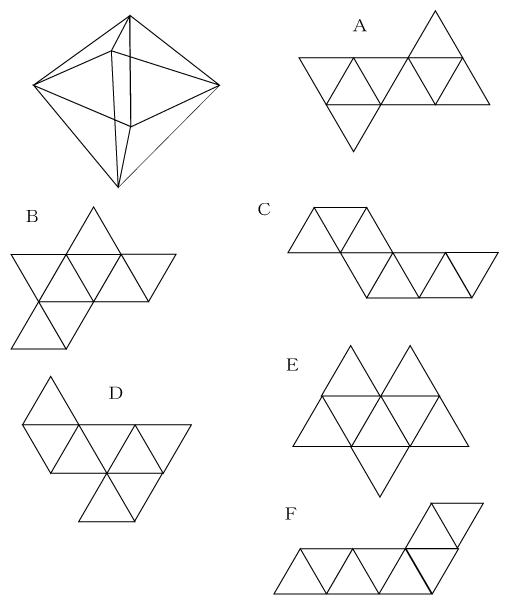 正八面体と展開図の候補